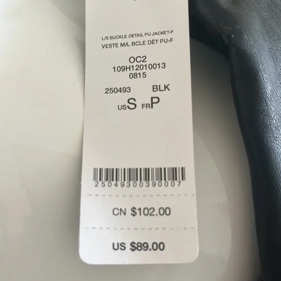 Faux leather jacket size small. Has some blemishes - see images. - Picture 6 of 6